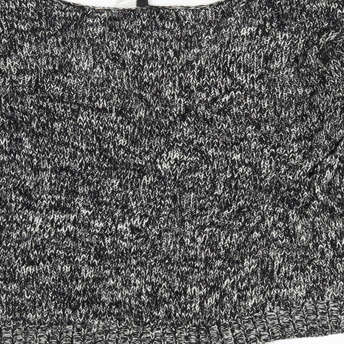 H&M Womens Black Herringbone  Full Zip Jumper Size 8