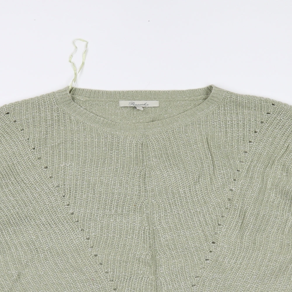 Peacocks Womens Green   Pullover Jumper Size XL
