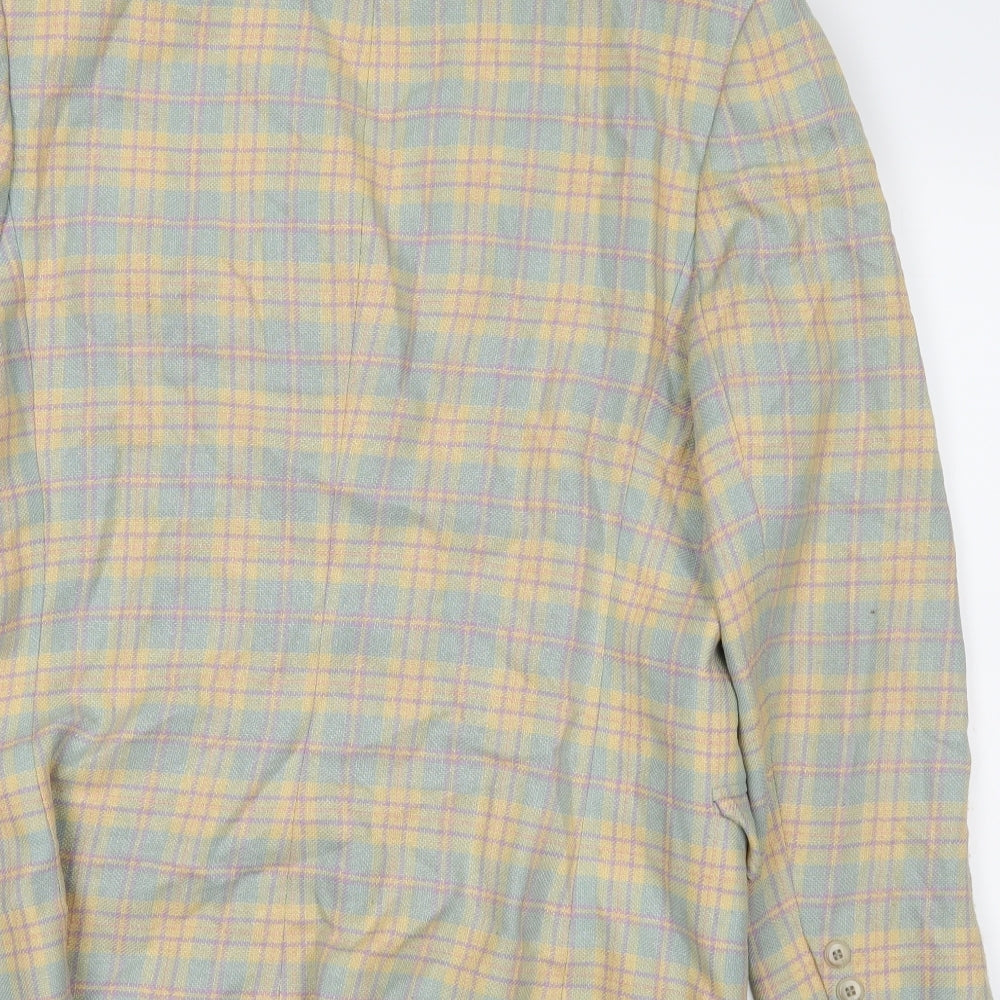 Viyella Womens Green Plaid  Jacket Blazer Size 12