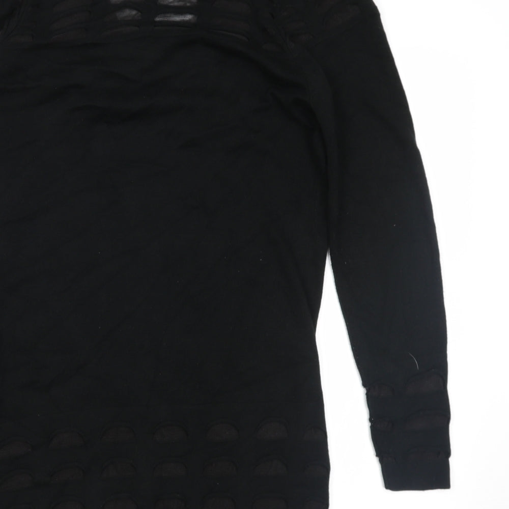 M&S Womens Black   Wrap Jumper Size 8