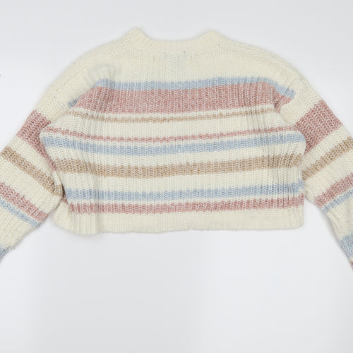 newlook Girls Ivory Striped  Shrug Jumper Size 10-11 Years