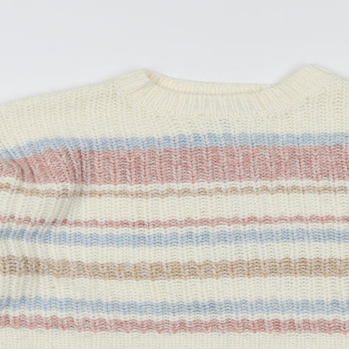 newlook Girls Ivory Striped  Shrug Jumper Size 10-11 Years
