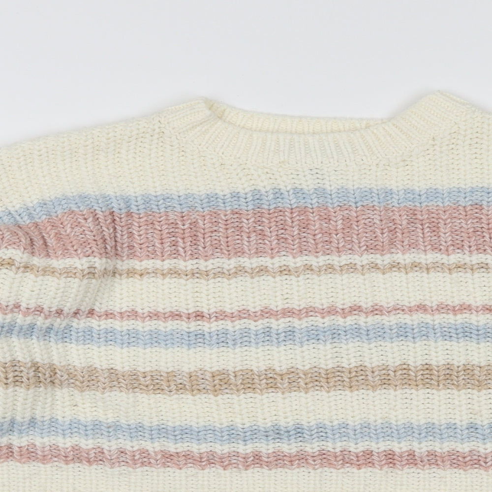 newlook Girls Ivory Striped  Shrug Jumper Size 10-11 Years