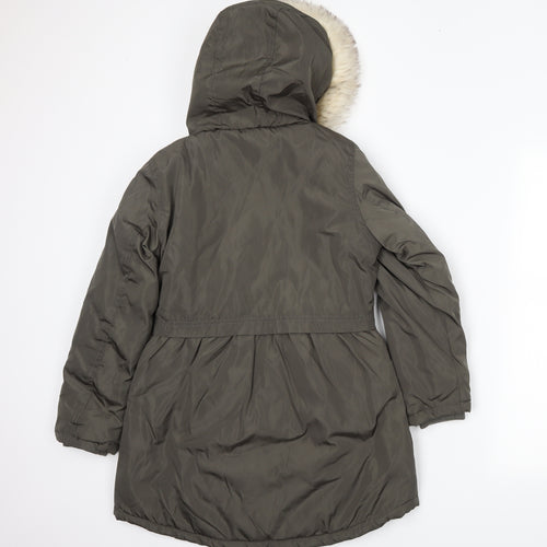 TU Girls Green   Parka Coat Size 9-10 Years