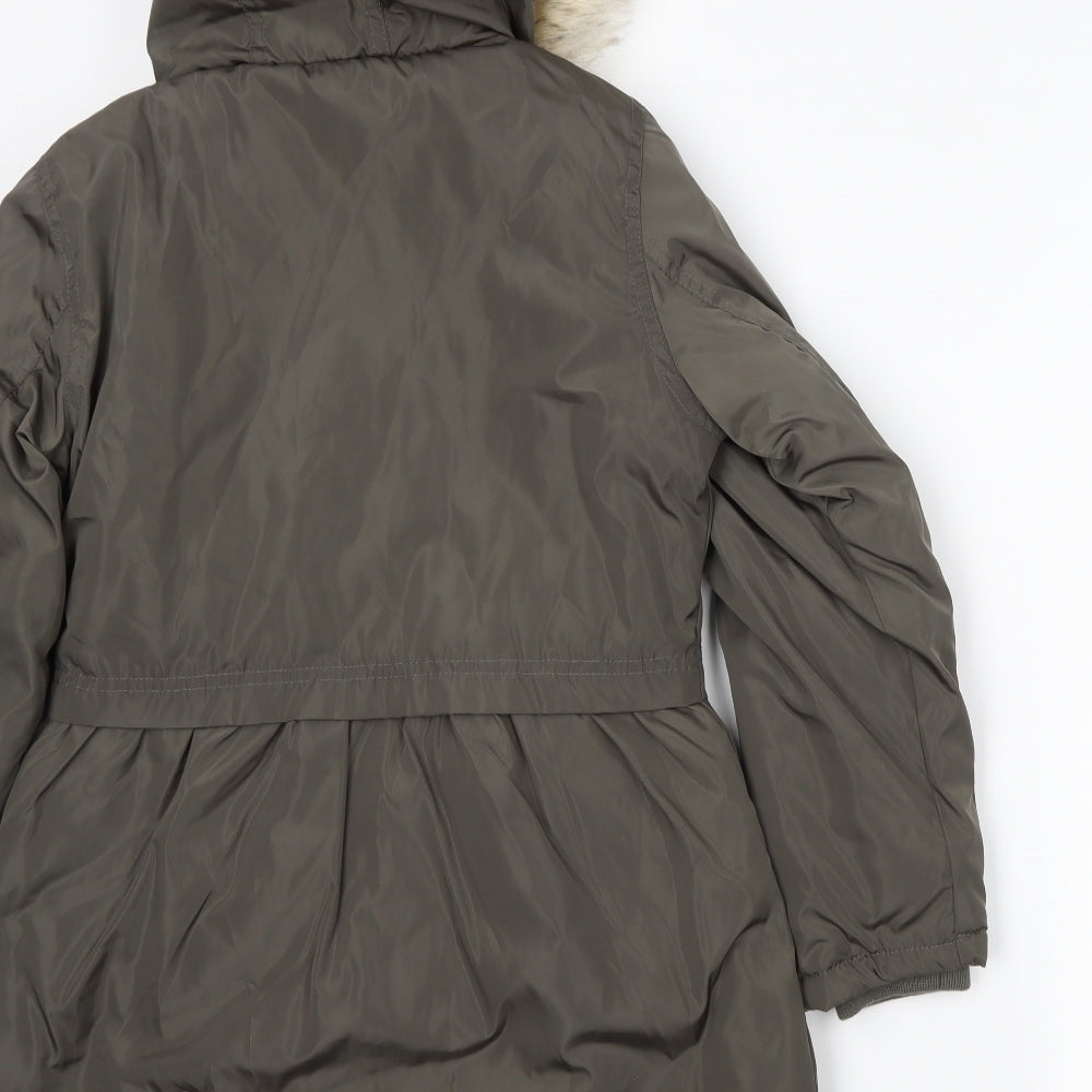 TU Girls Green   Parka Coat Size 9-10 Years