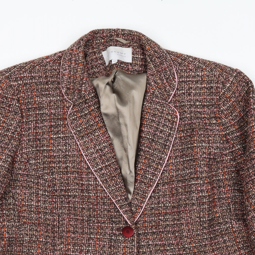 Autonomy Womens Brown Striped  Jacket Blazer Size 18