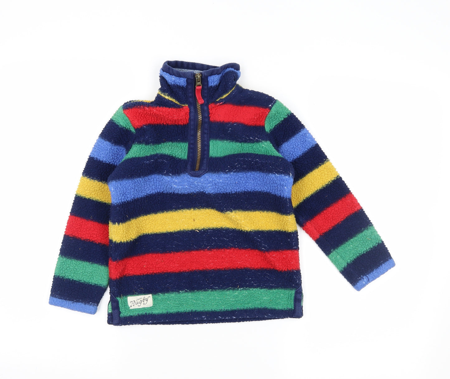 Joules Boys Blue Striped  Henley Jumper Size 6 Years