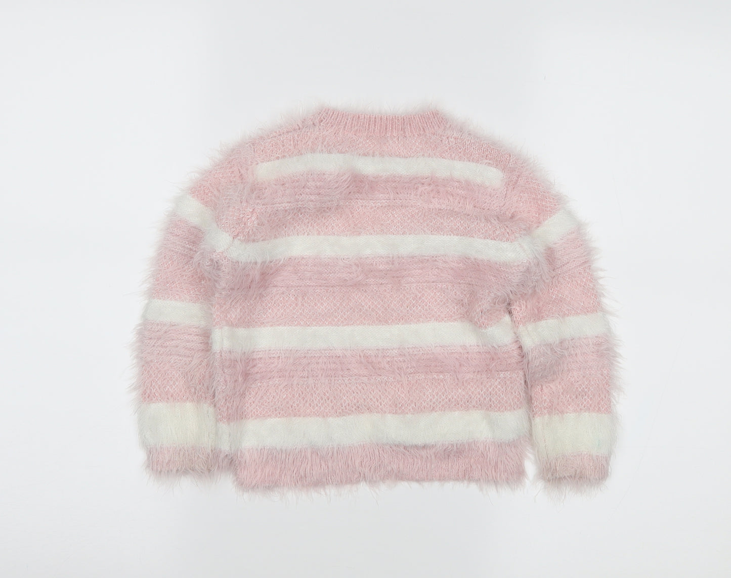 Preworn  Pink Striped  Pullover Jumper Size 18-24 Months