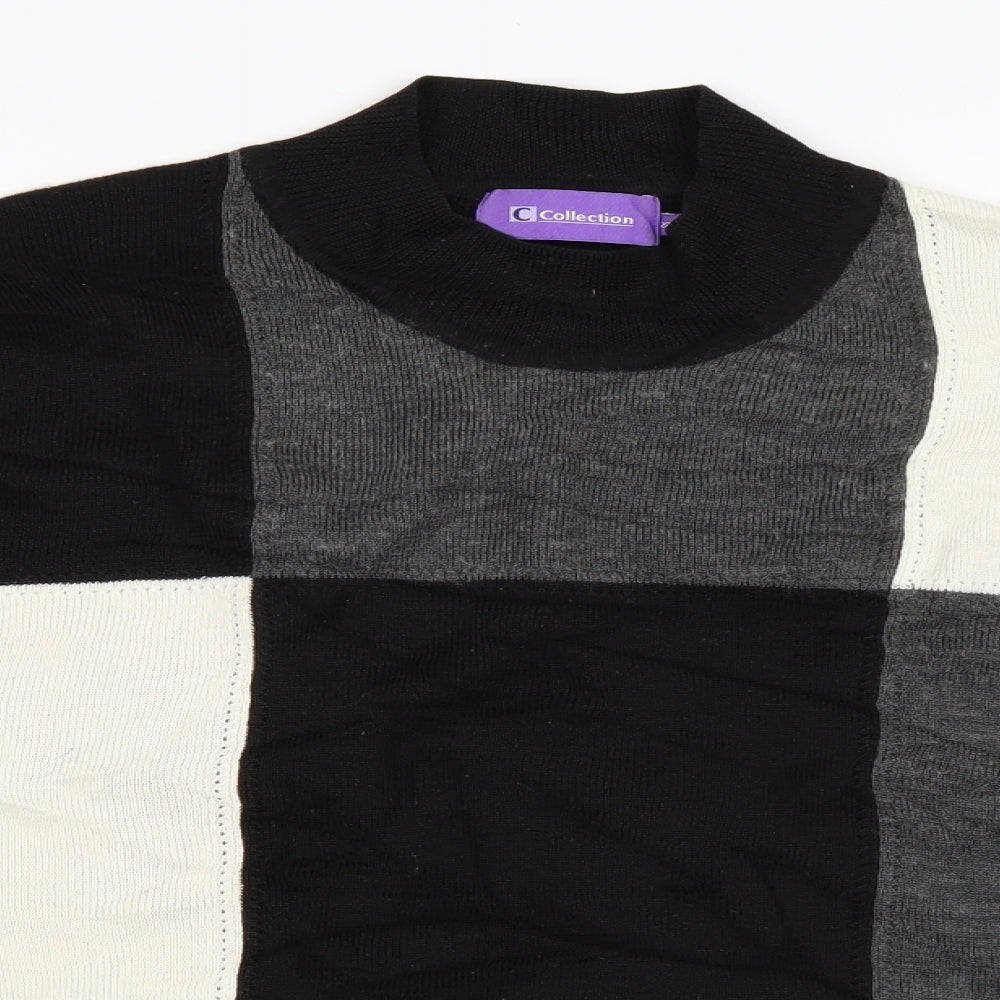Collection Womens Black Geometric  Pullover Jumper Size 22
