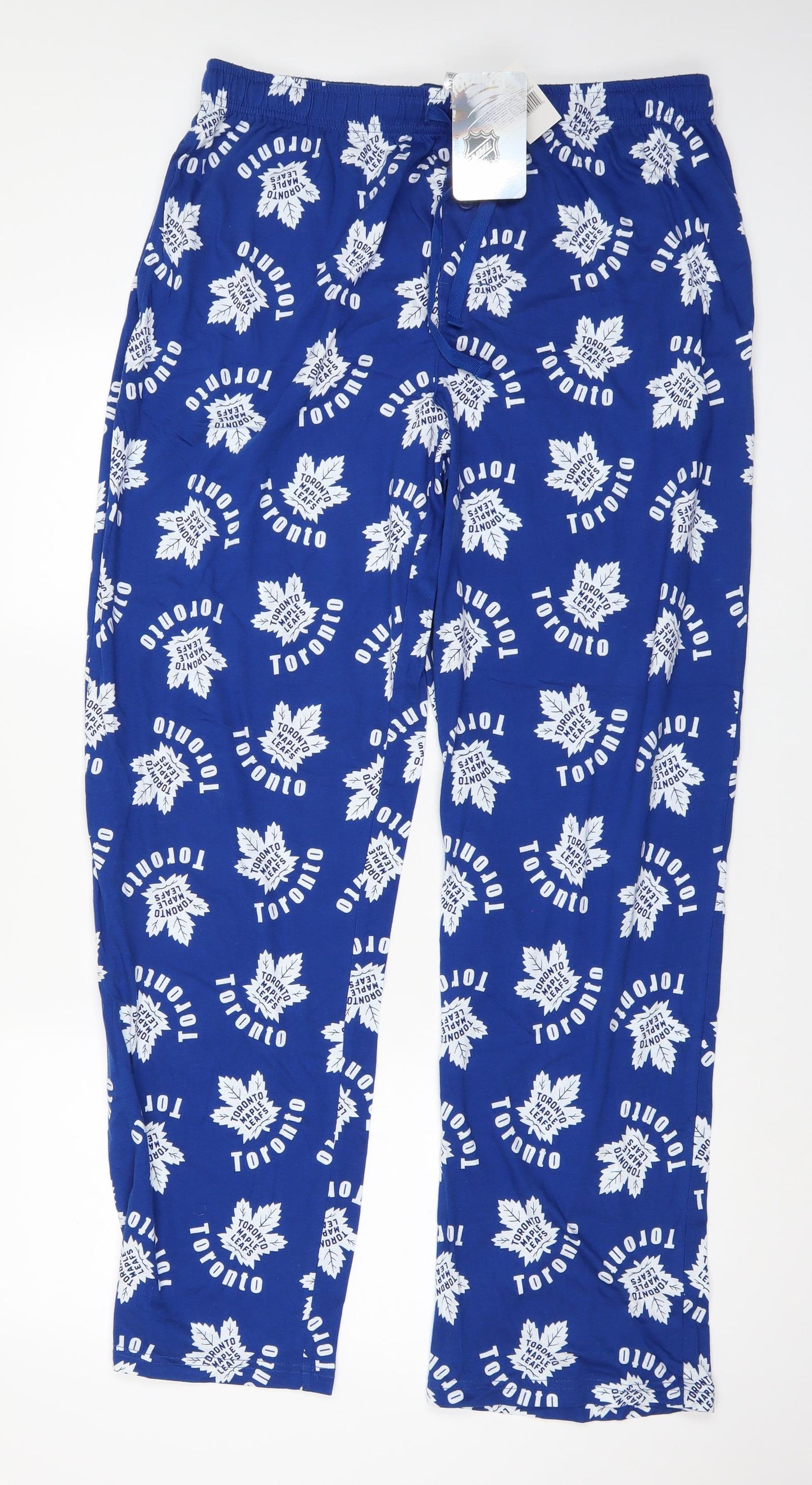 NHL Mens Blue Solid   Pyjama Pants Size L  - Toronto Maple Leafs
