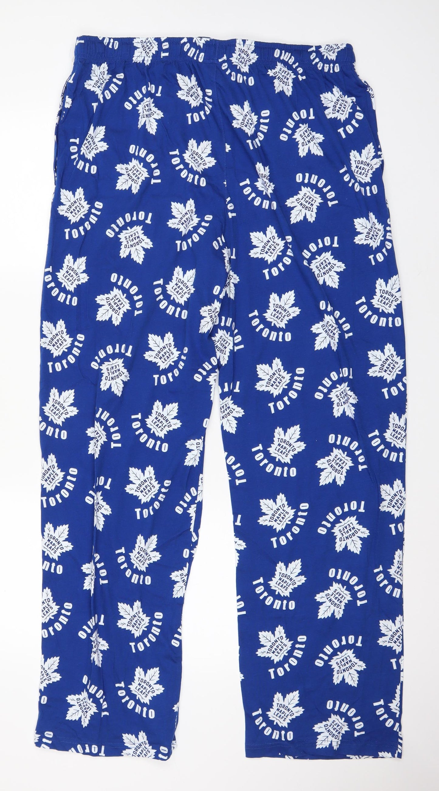 NHL Mens Blue Solid   Pyjama Pants Size L  - Toronto Maple Leafs