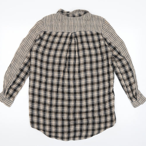 Monsoon Womens Brown Check  Basic Button-Up Size 12