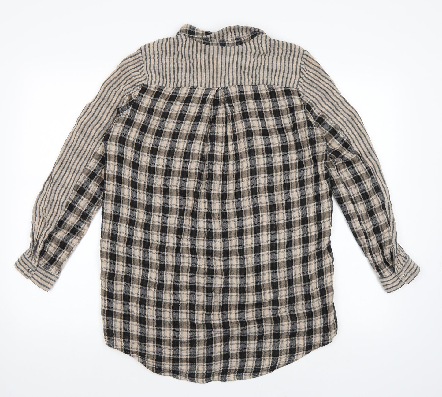 Monsoon Womens Brown Check  Basic Button-Up Size 12