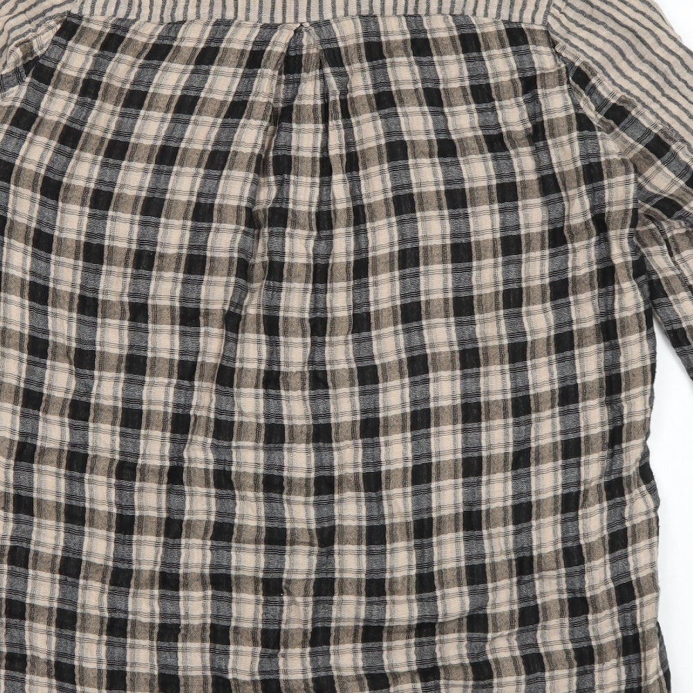 Monsoon Womens Brown Check  Basic Button-Up Size 12