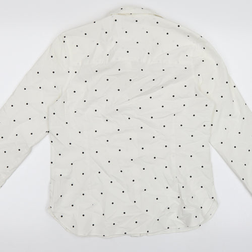 NEXT Womens White Polka Dot  Basic Button-Up Size 10