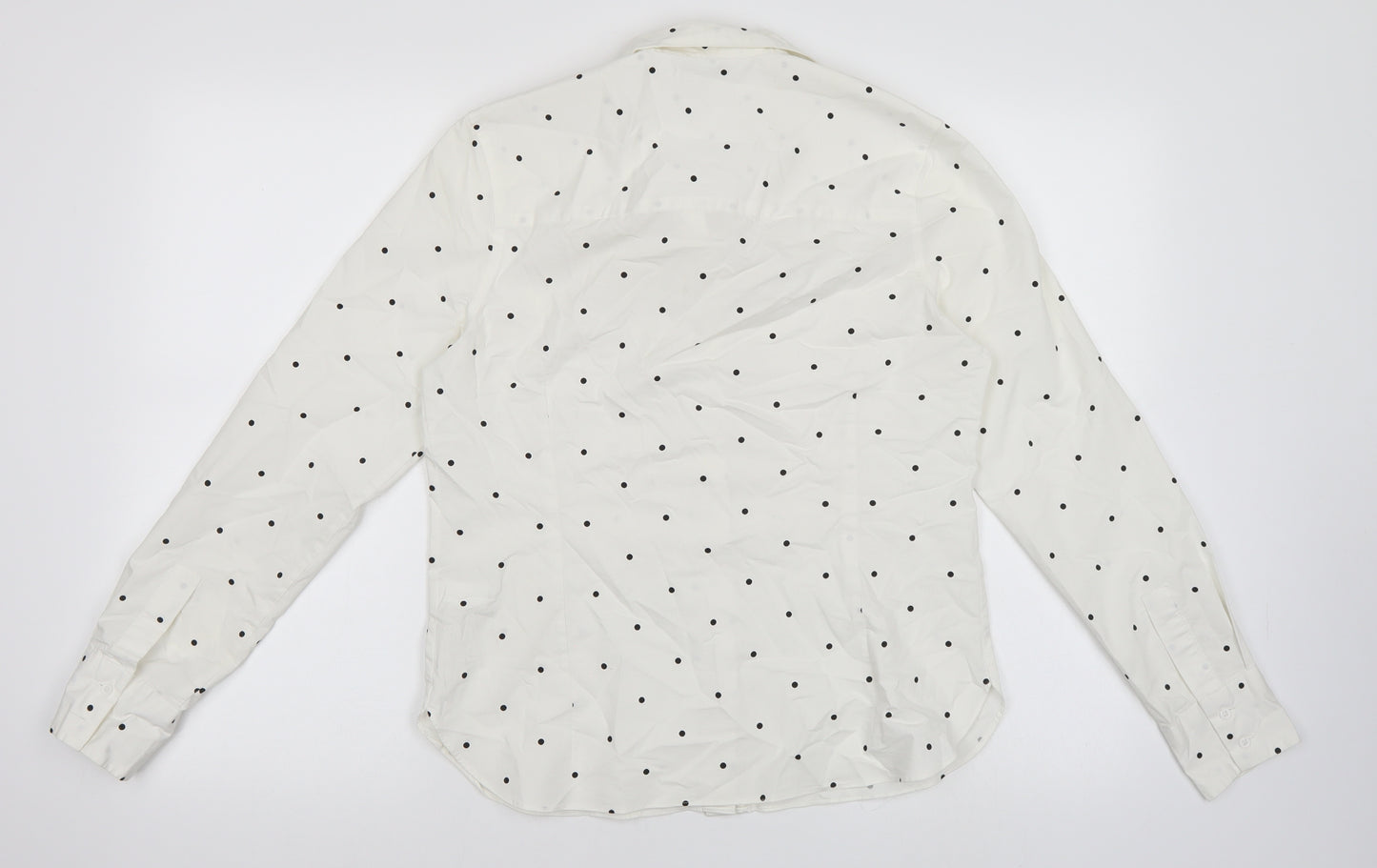 NEXT Womens White Polka Dot  Basic Button-Up Size 10