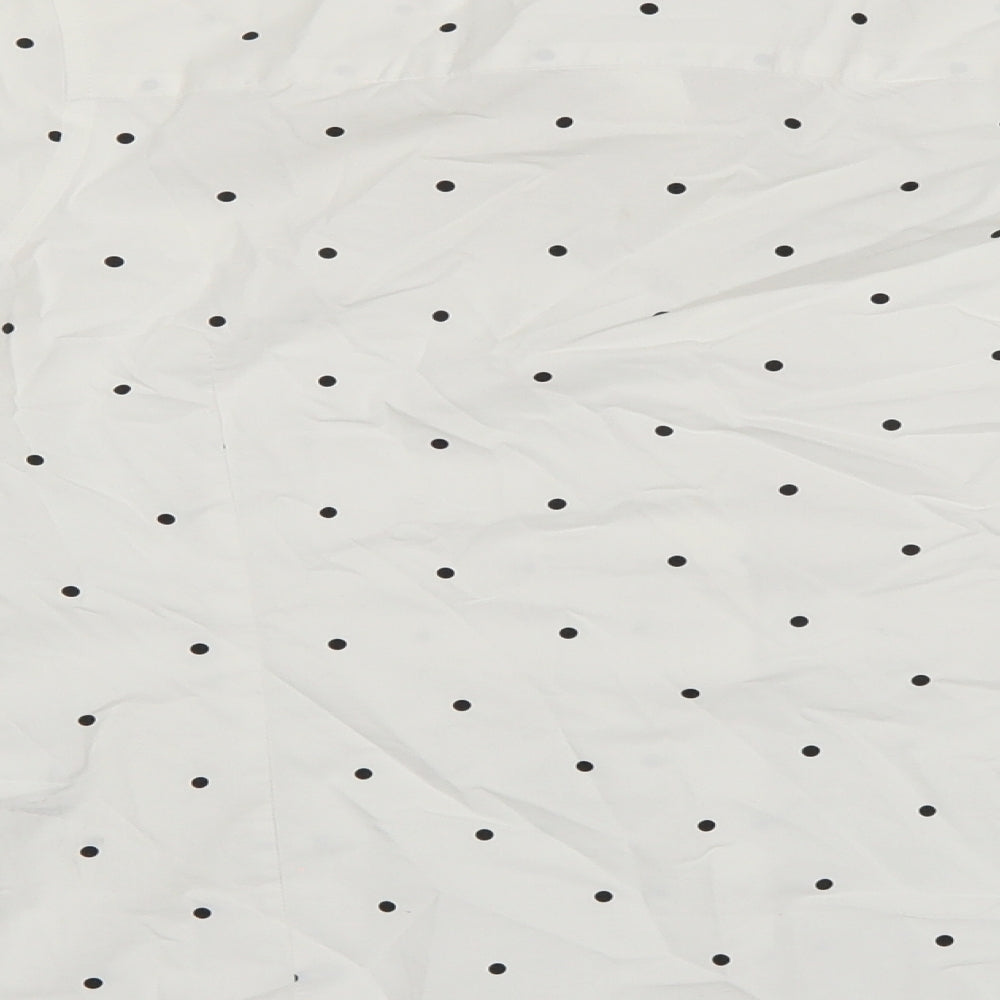 NEXT Womens White Polka Dot  Basic Button-Up Size 10