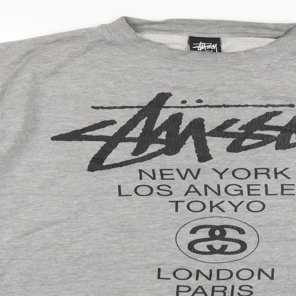 Stussy Mens Grey   Pullover Sweatshirt Size XL