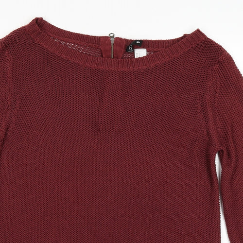 H&M Womens Red   Pullover Jumper Size 8