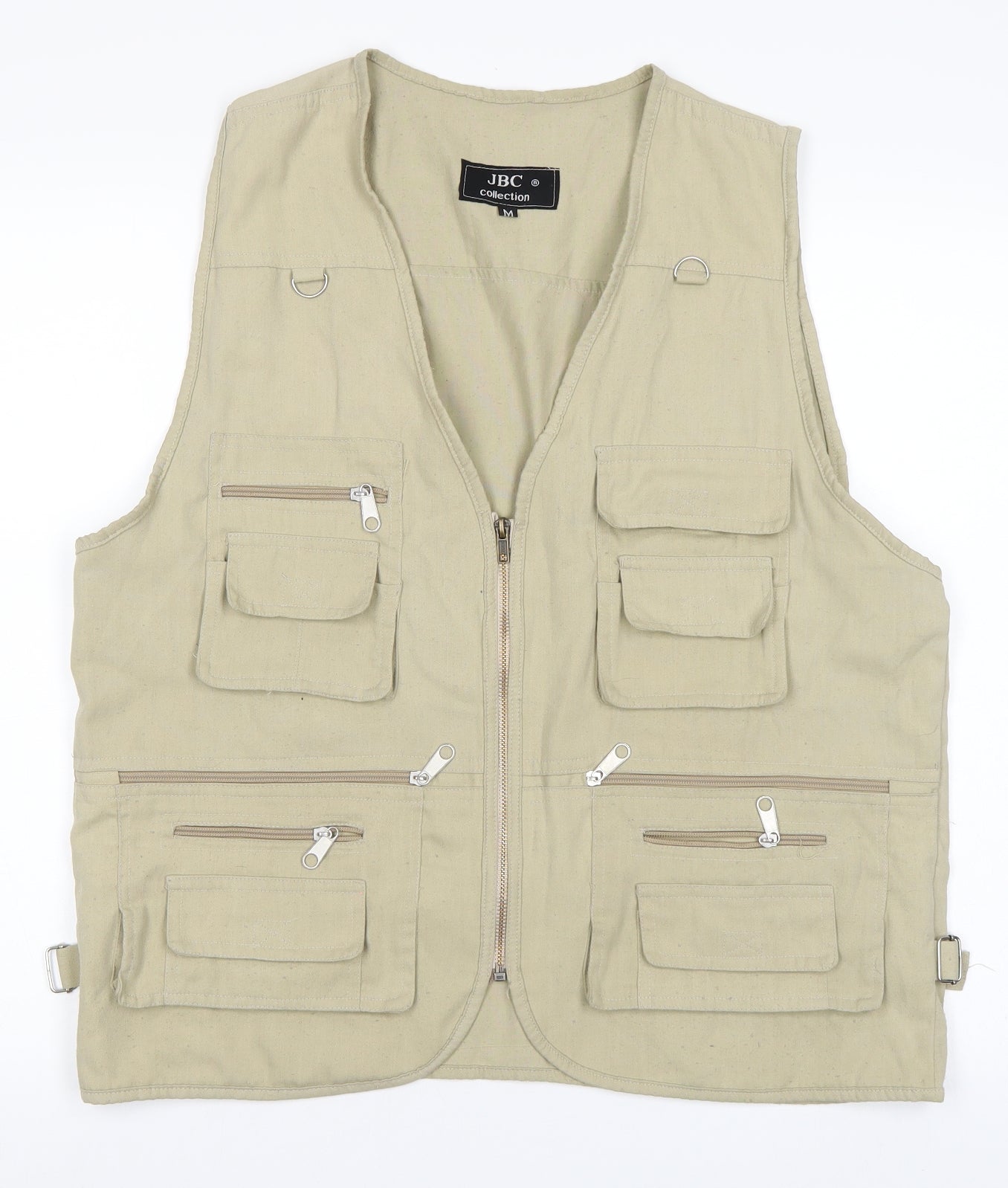 JBC Collection Mens Beige   Gilet Waistcoat Size M  - Utility Vest