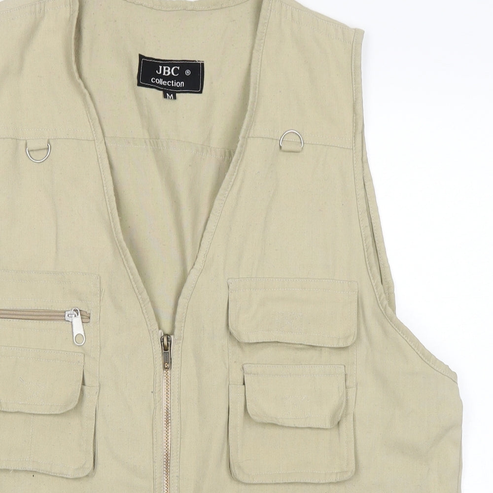 JBC Collection Mens Beige   Gilet Waistcoat Size M  - Utility Vest