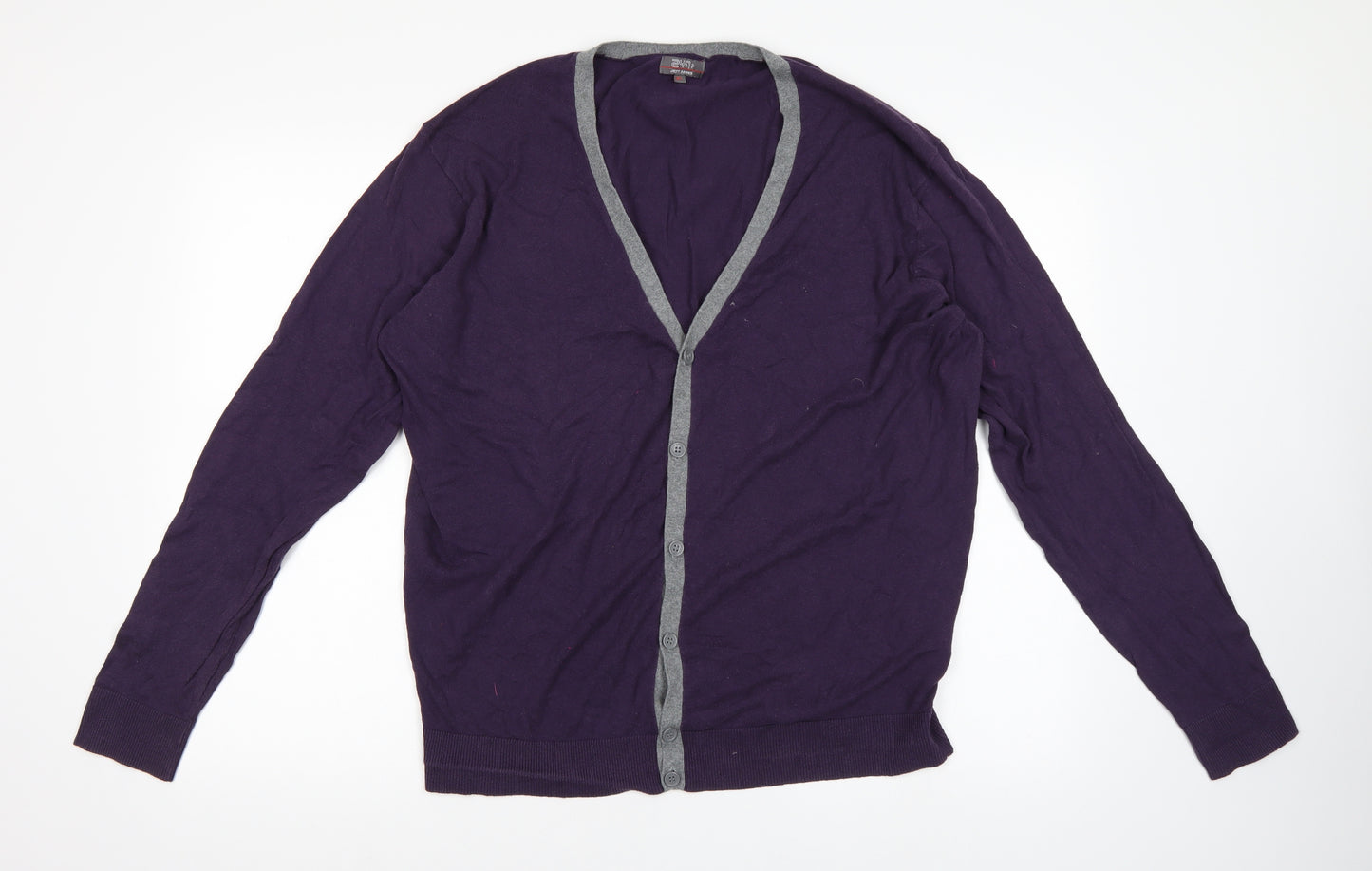 Jeff Banks Mens Purple   Cardigan Jumper Size XL