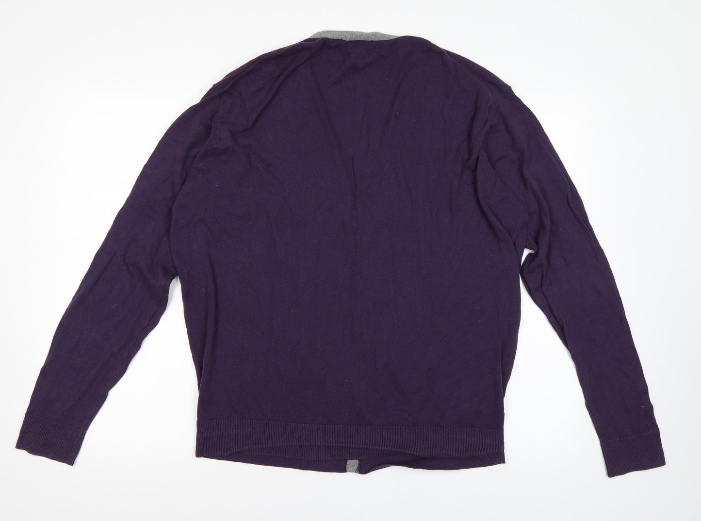 Jeff Banks Mens Purple   Cardigan Jumper Size XL