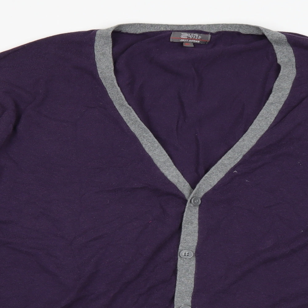 Jeff Banks Mens Purple   Cardigan Jumper Size XL
