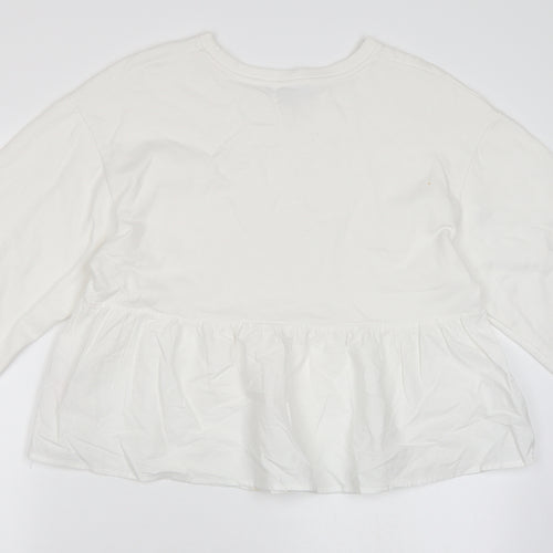 Primark Womens White   Pullover Sweatshirt Size 10  - Peplum