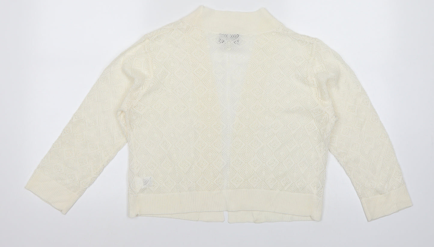 Ronni Nicole Womens White   Cardigan Jumper Size M