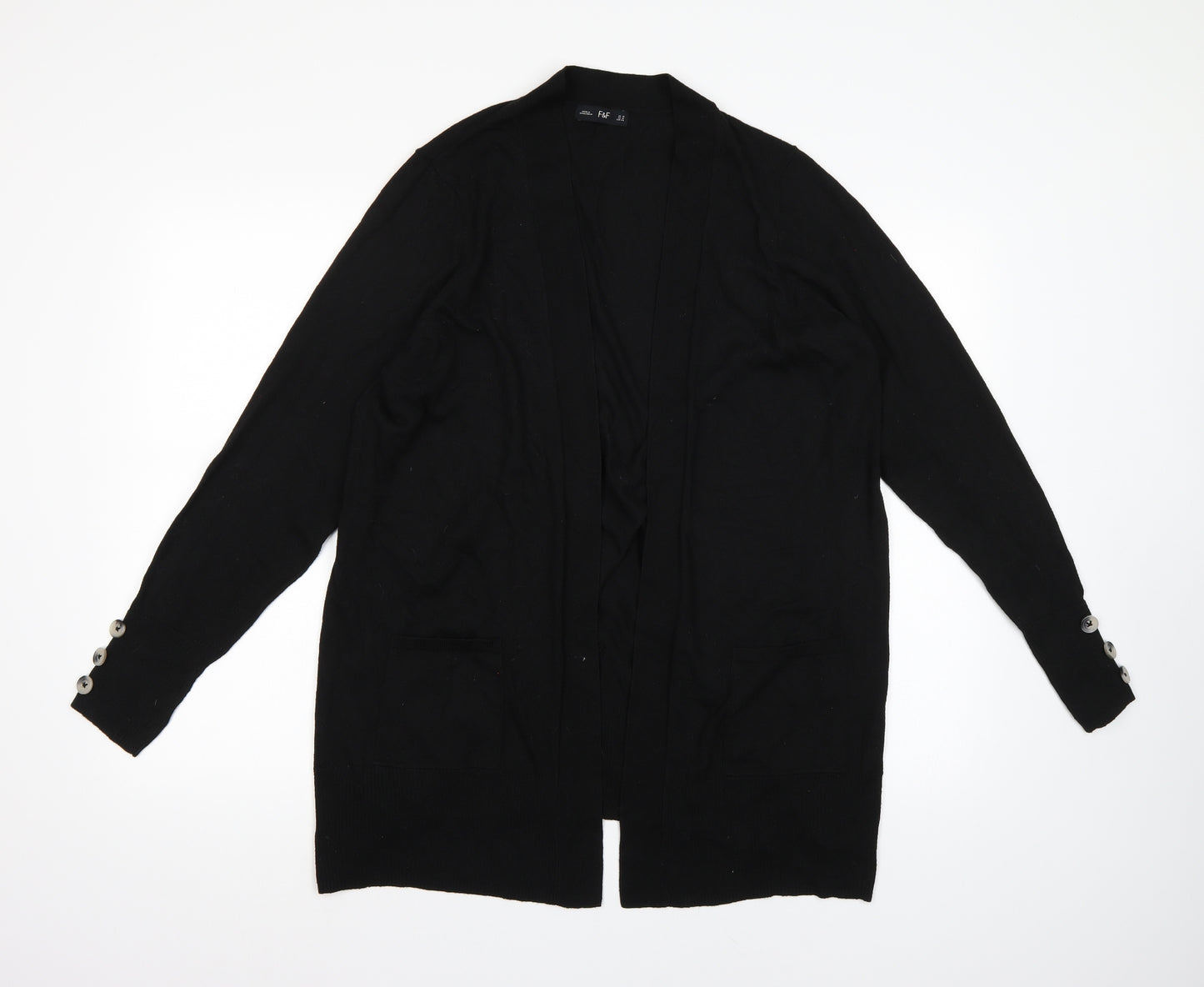 F&F Womens Black   Cardigan Jumper Size 16