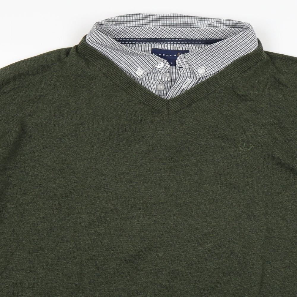 Lincoln Mens Green   Pullover Jumper Size L