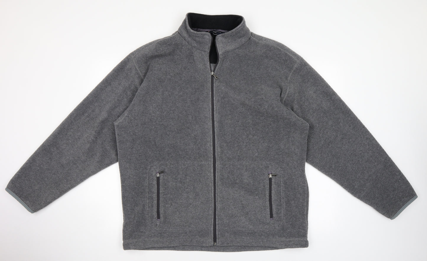 Marks and Spencer Mens Grey  Fleece Full Zip Sweatshirt Size L