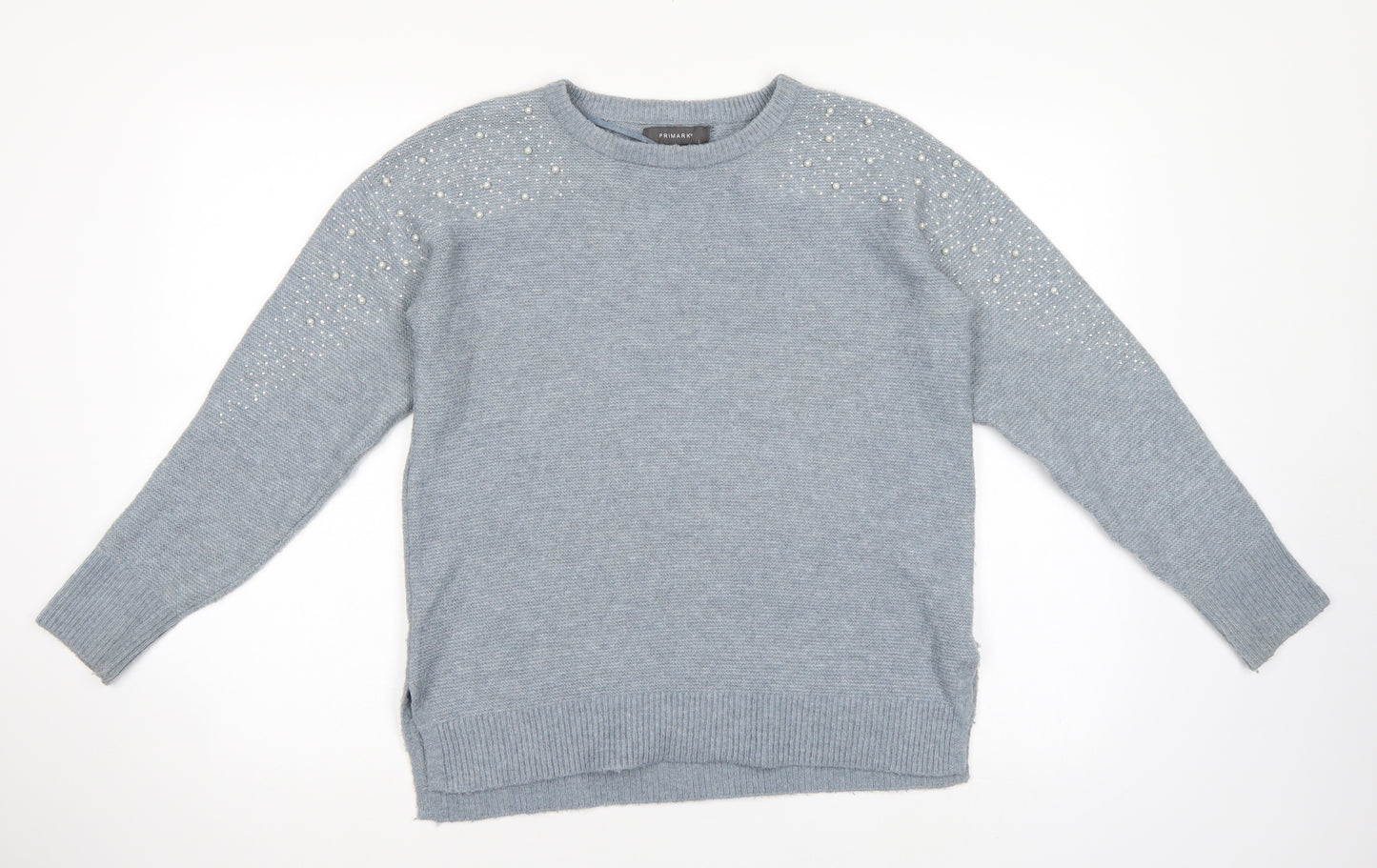 Primark Womens Blue   Pullover Jumper Size 4  - Embellished