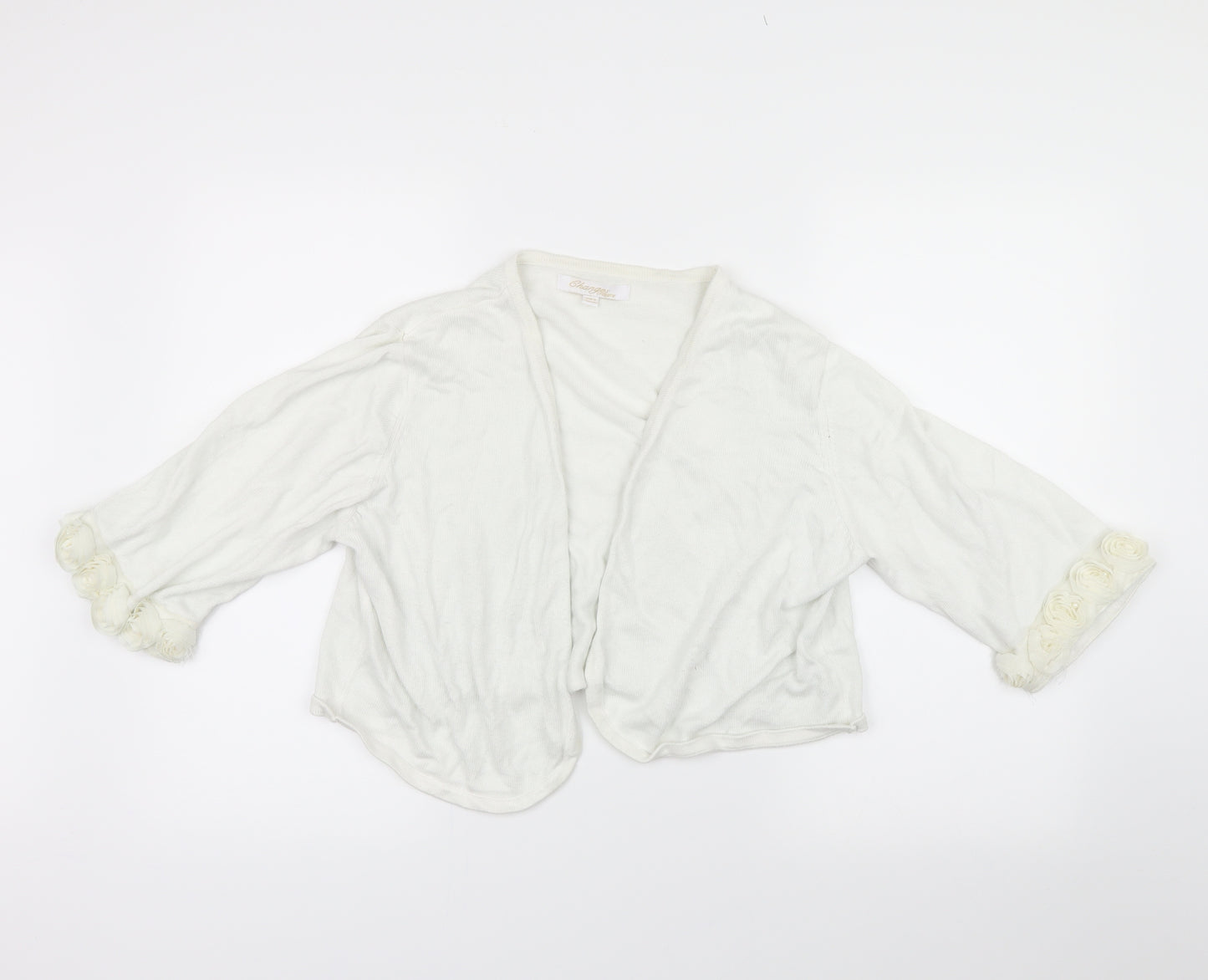 Changes Womens White   Cardigan Jumper Size 20  - roses