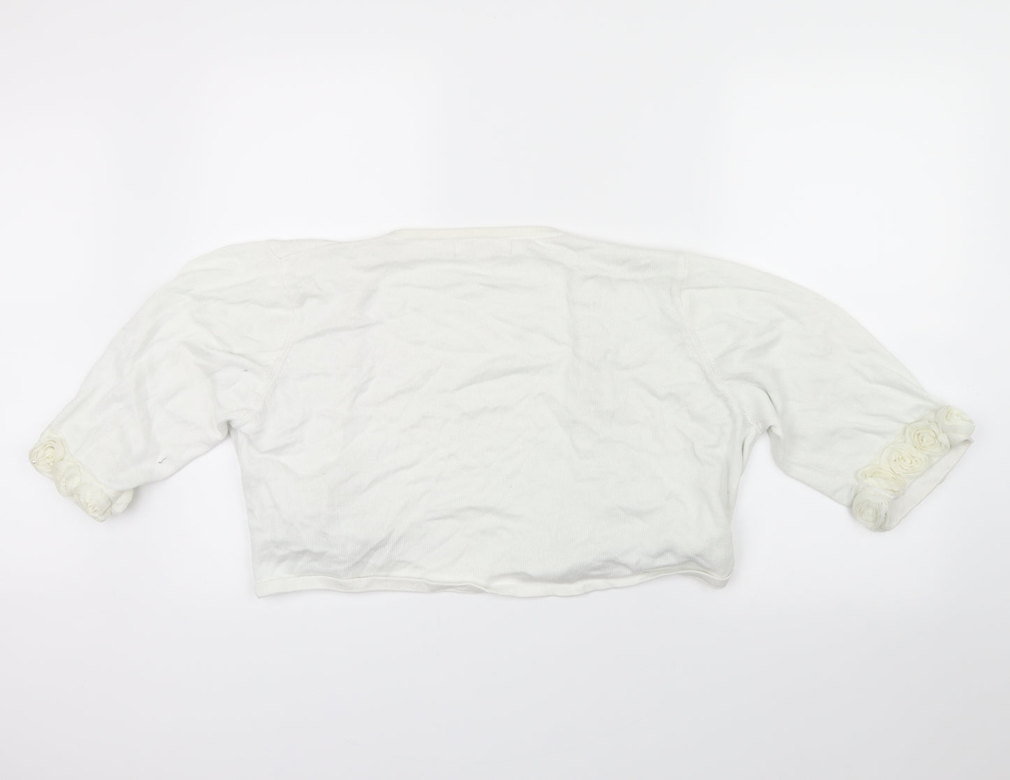 Changes Womens White   Cardigan Jumper Size 20  - roses