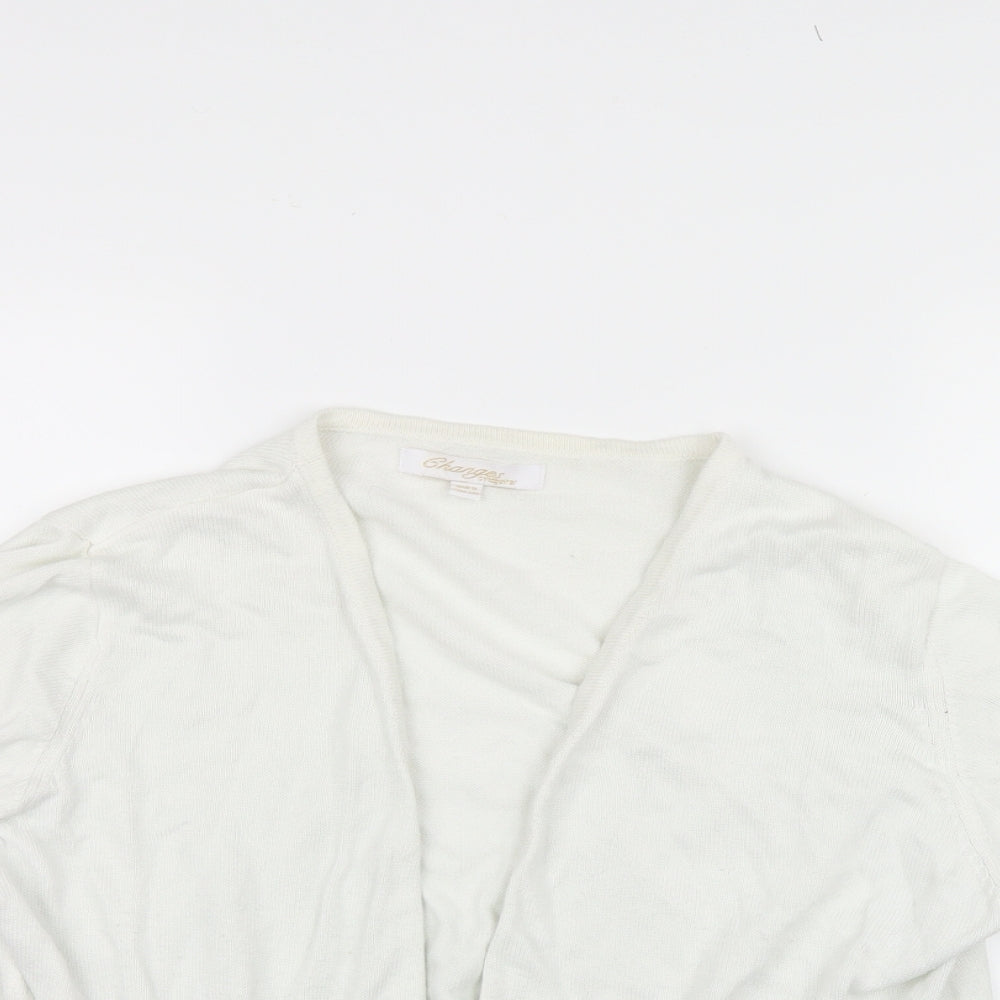 Changes Womens White   Cardigan Jumper Size 20  - roses
