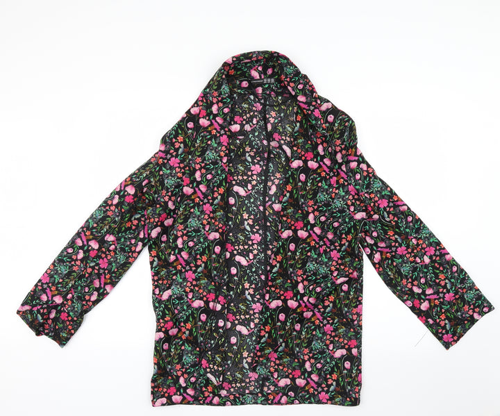 Atmosphere Womens Black Floral  Jacket Blazer Size 10  - thin jacket
