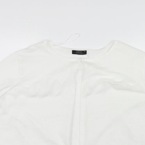 Papaya Womens White   Cardigan Jumper Size 20