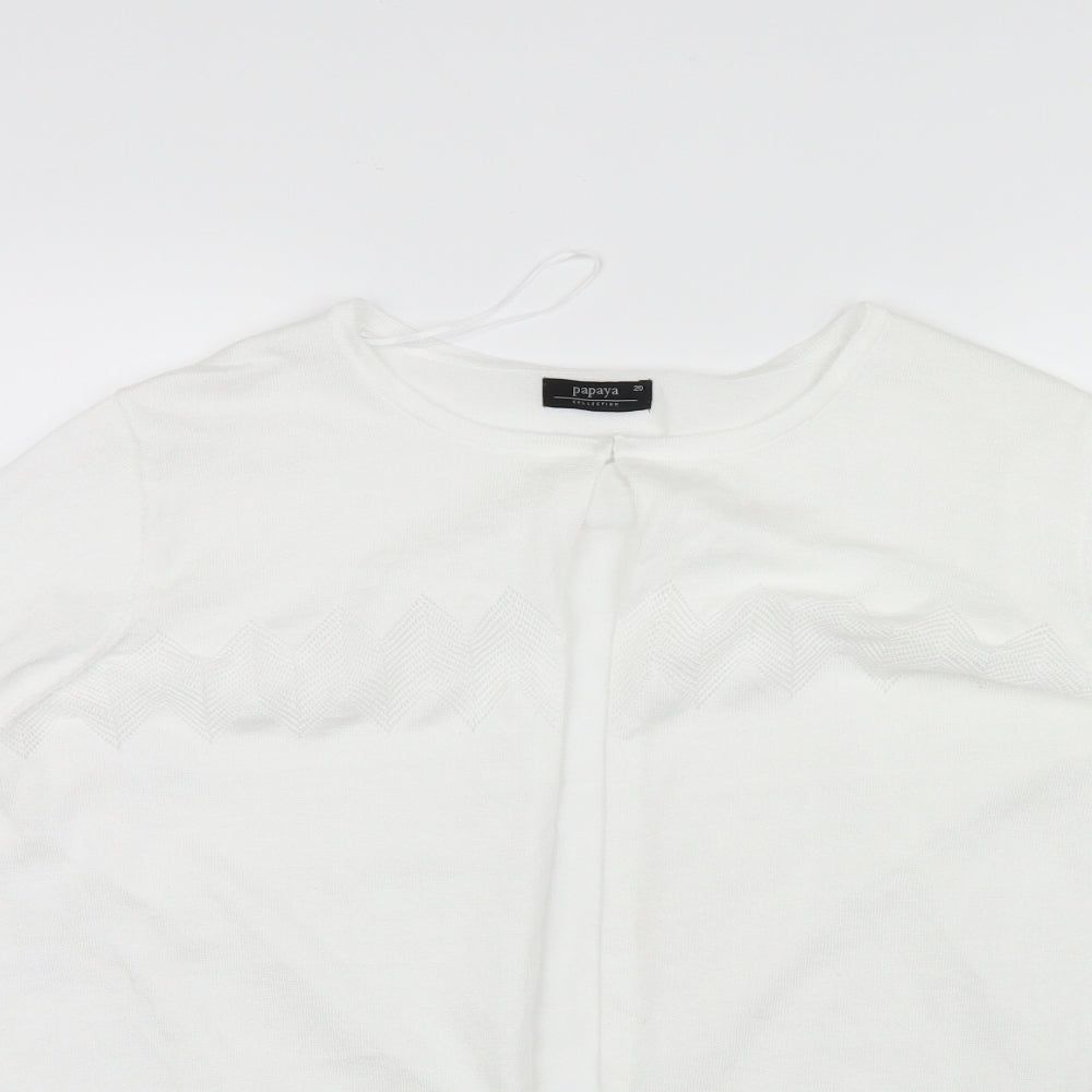 Papaya Womens White   Cardigan Jumper Size 20