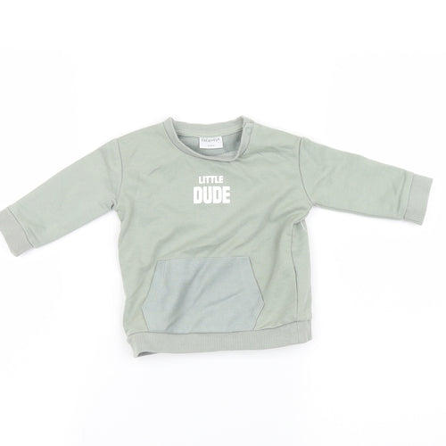 fred & flo  Green   Pullover Jumper Size 3-6 Months  - little dude