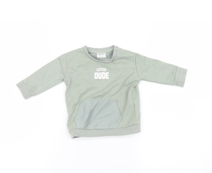 fred & flo Green Pullover Jumper Size 3-6 Months - little dude