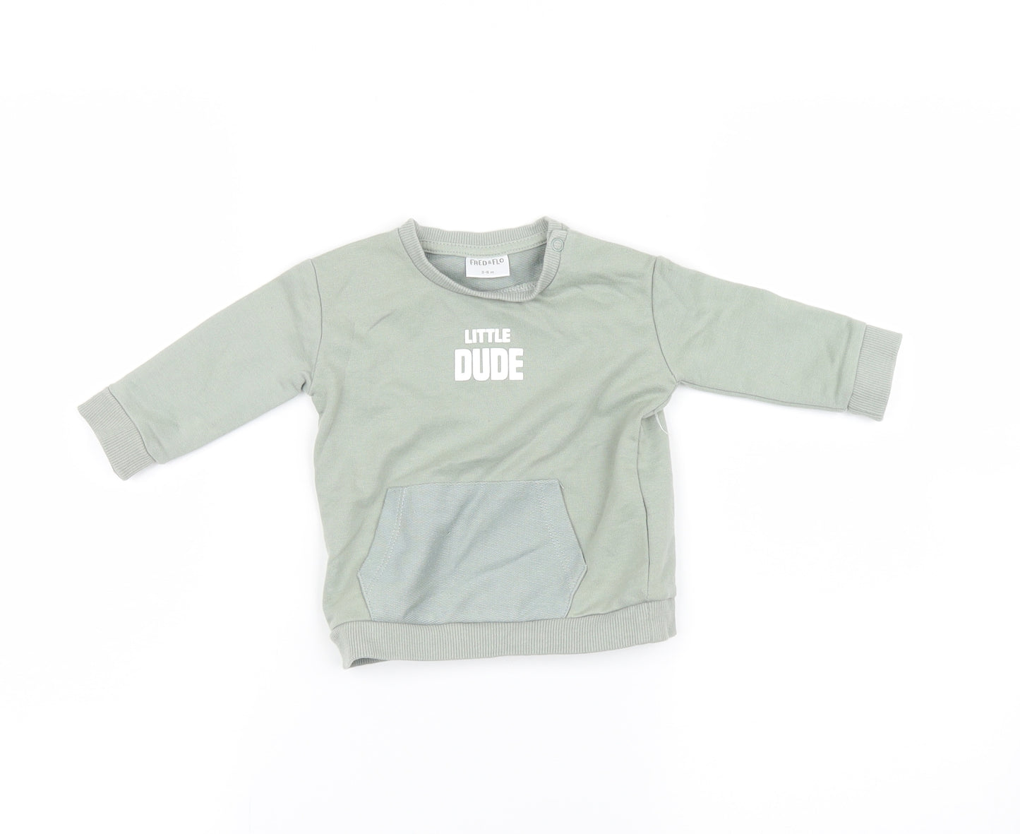 fred & flo  Green   Pullover Jumper Size 3-6 Months  - little dude