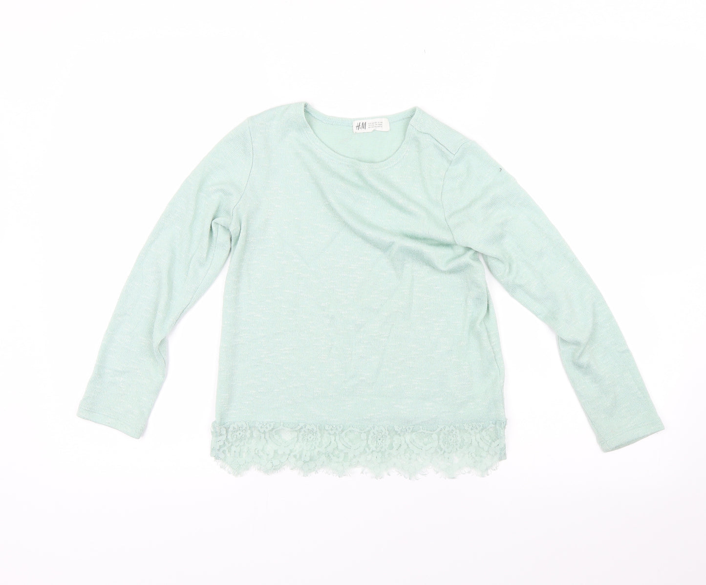 H&M Girls Green   Pullover Jumper Size 7-8 Years