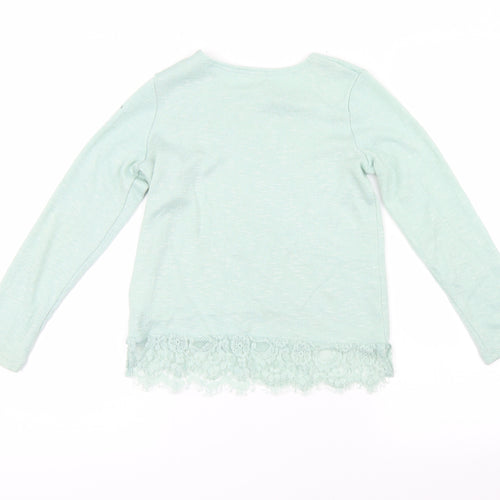 H&M Girls Green   Pullover Jumper Size 7-8 Years