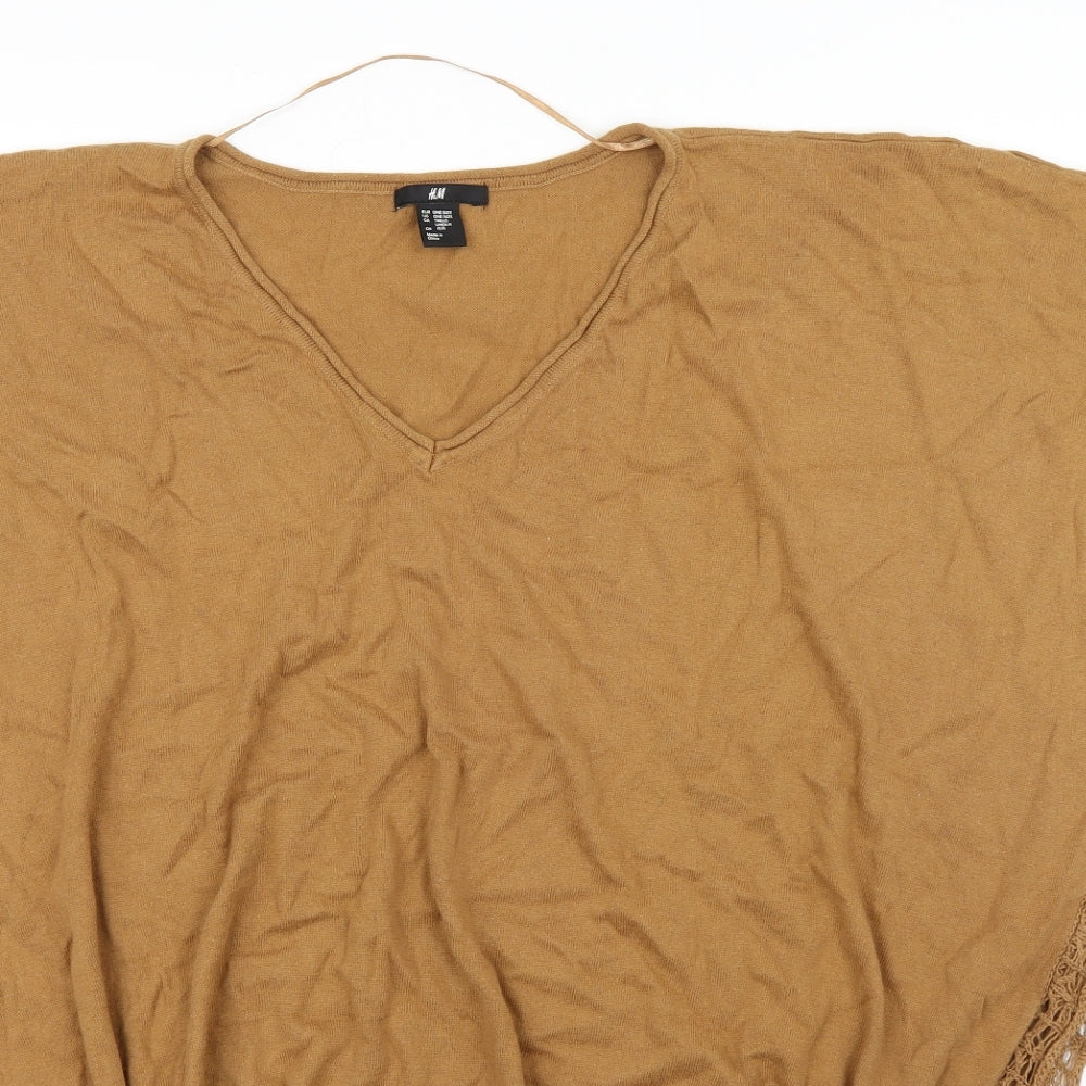 H&M Womens Brown   Jacket Poncho One Size  - poncho
