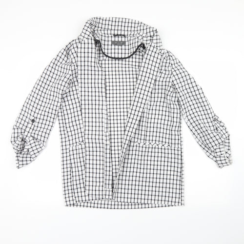 Primark Womens White Check  Jacket Coatigan Size 12