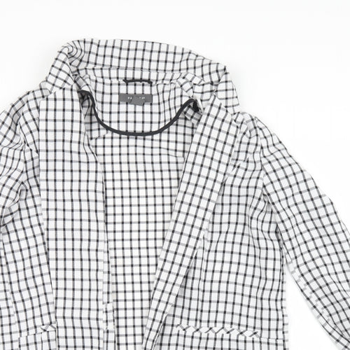 Primark Womens White Check  Jacket Coatigan Size 12