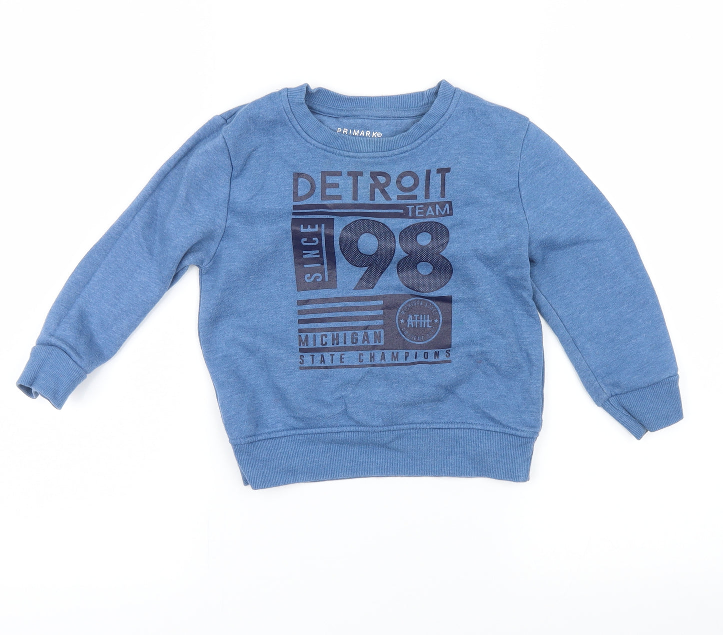 Primark Boys Blue   Pullover Sweatshirt Size 3-4 Years  - michigan