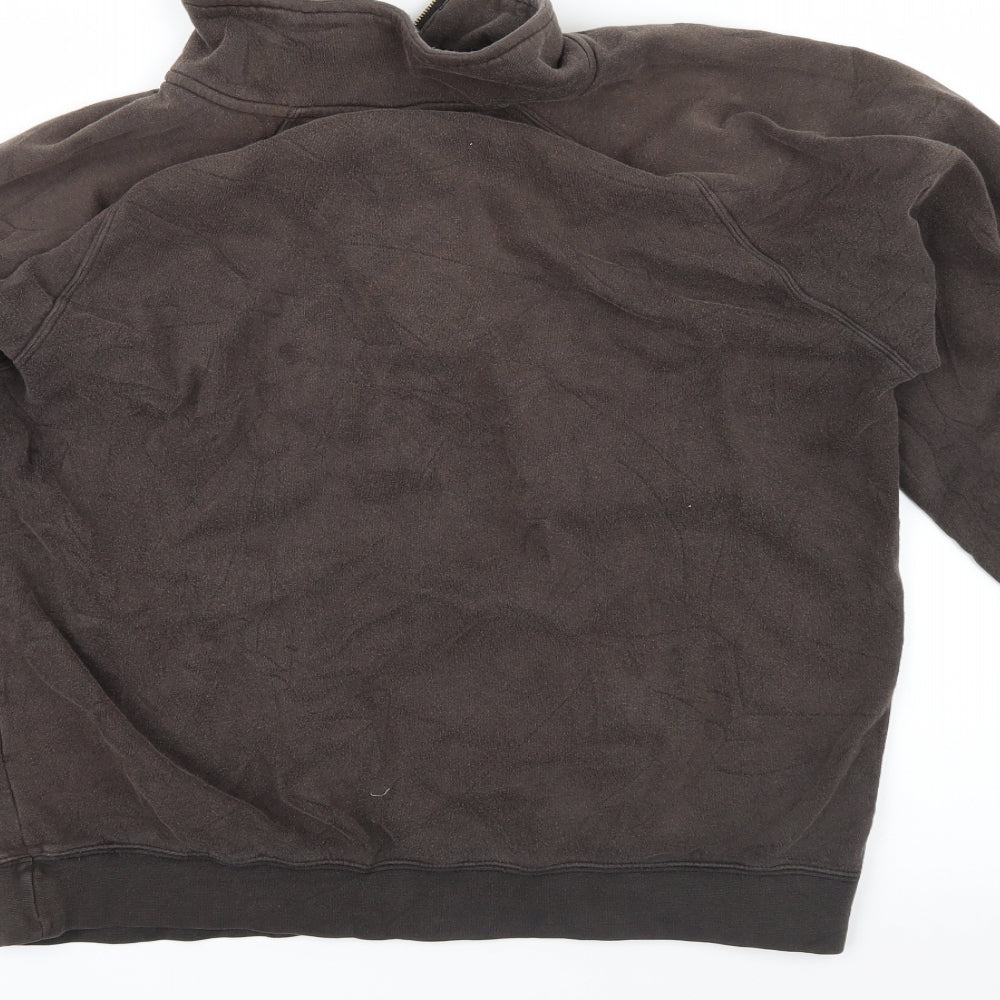 flaash apparel Mens Brown   Full Zip Sweatshirt Size L  - logo